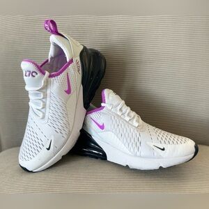 Women’s/Y - Nike Air Max 270 (GS) 'White Fuchsia Dream' size 6.5Y (Women’s 8)